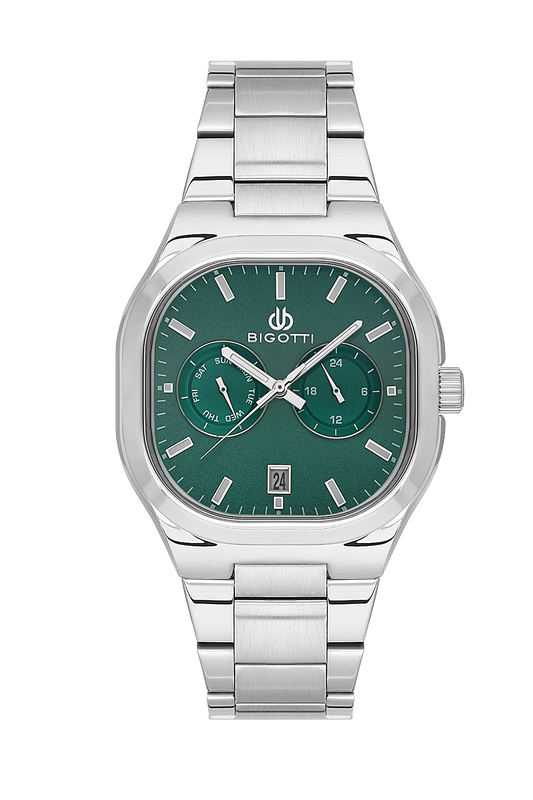BIGOTTI AUTOMATIC WATCH WITH GREEN DAIL FOR MEN